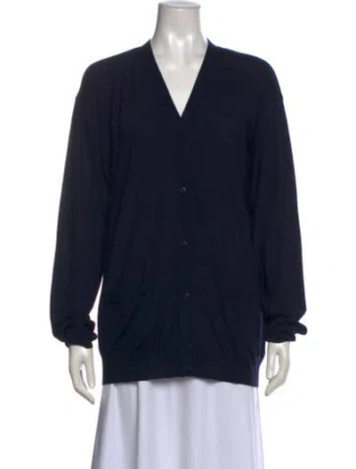 Pre-owned Prada 2024 Virgin Wool Sweater W/ Tags In Blue