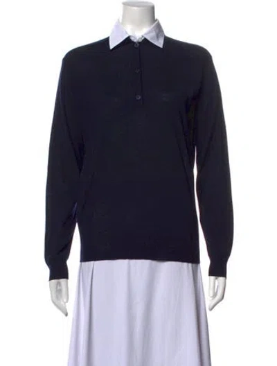 Pre-owned Prada 2024 Virgin Wool Sweater W/ Tags In Blue