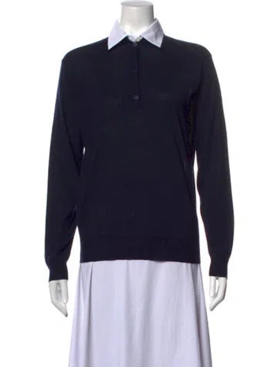 Pre-owned Prada 2024 Virgin Wool Sweater W/ Tags In Blue