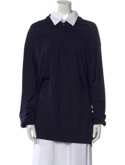 Pre-owned Prada 2024 Virgin Wool Sweatshirt W/ Tags In Blue