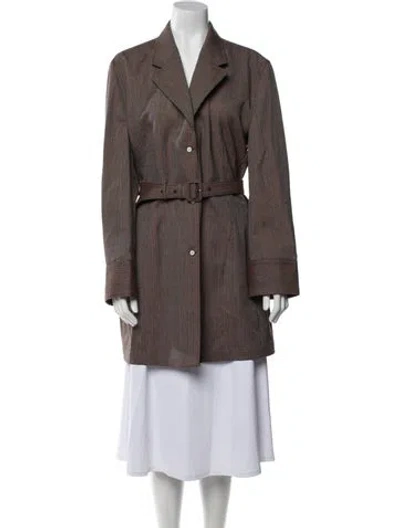 Pre-owned Prada 2024 Virgin Wool Trench Coat In Brown
