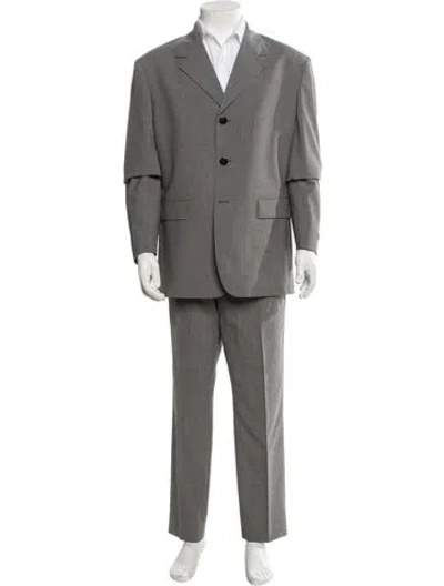 Pre-owned Prada 2024 Virgin Wool Two-piece Blazer W/ Tags In Gray