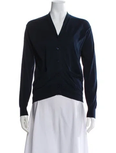 Pre-owned Prada 2024 V-neck Sweater In Blue