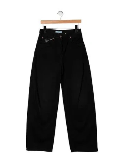 Pre-owned Prada 2024 Wide Leg Jeans In Black
