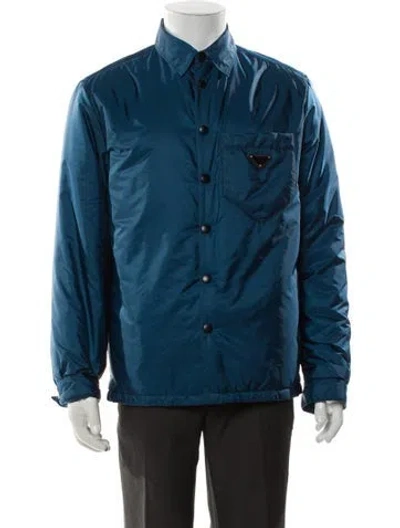 Pre-owned Prada 2024 Windbreaker W/ Tags In Blue