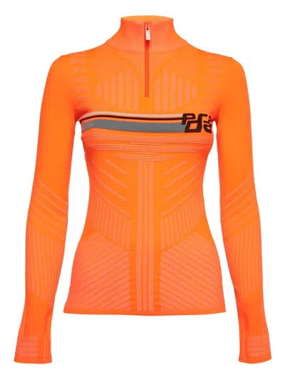 Pre-owned Prada 2024 Zip-up Top In Orange