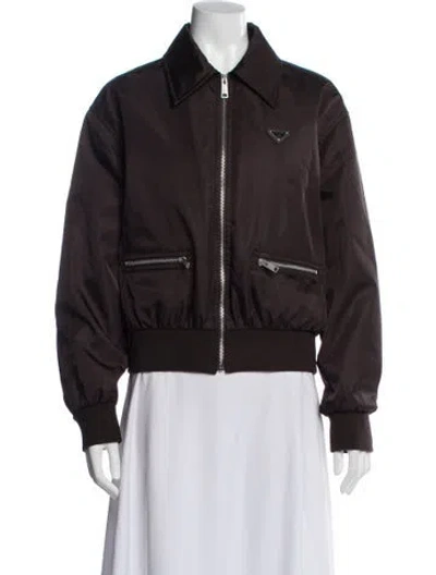 Pre-owned Prada 2025 Bomber Jacket In Brown