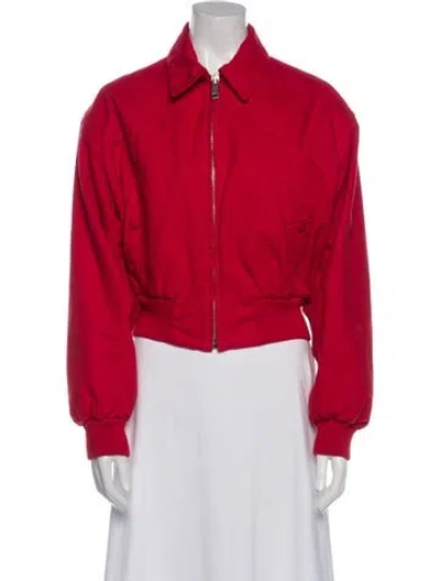 Pre-owned Prada 2025 Bomber Jacket In Red