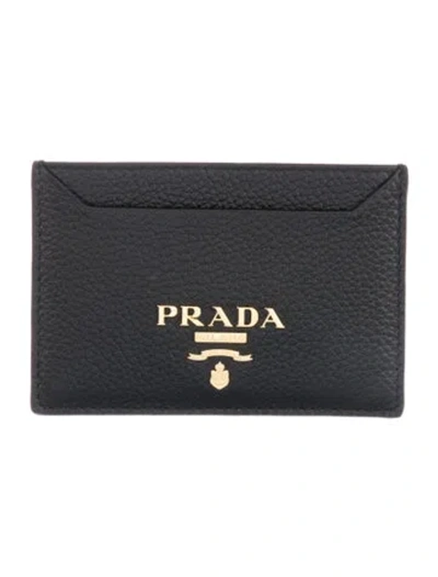 Pre-owned Prada 2025 Card Holder In Black