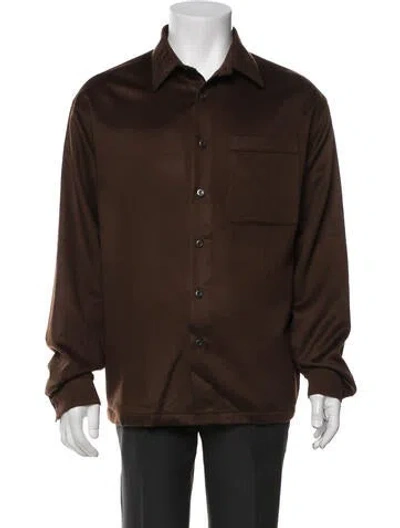 Pre-owned Prada 2025 Cashmere Shirt W/ Tags In Brown