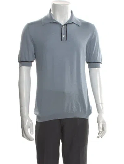 Pre-owned Prada 2025 Collar Polo Shirt In Blue