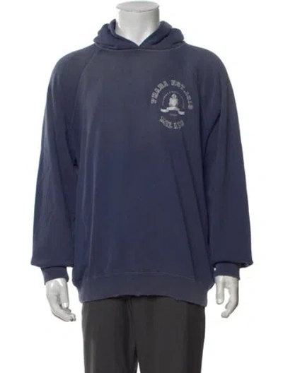 Pre-owned Prada 2025 Enameled Metal Triangle Hoodie In Blue