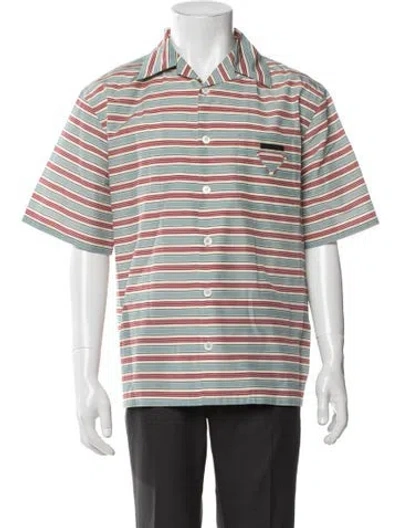 Pre-owned Prada 2025 Enameled Metal Triangle Shirt In Multicolor