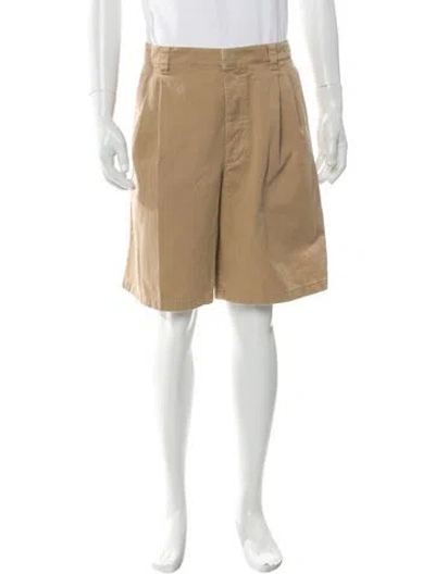 Pre-owned Prada 2025 Flat Front Shorts In Neutral