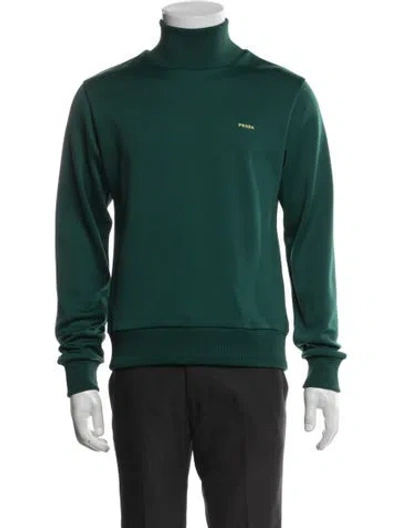 Pre-owned Prada 2025 Graphic Print Sweatshirt In Green