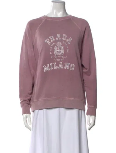 Pre-owned Prada 2025 Graphic Print Sweatshirt In Purple