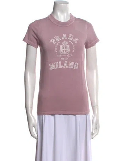Pre-owned Prada 2025 Graphic Print T-shirt In Pink