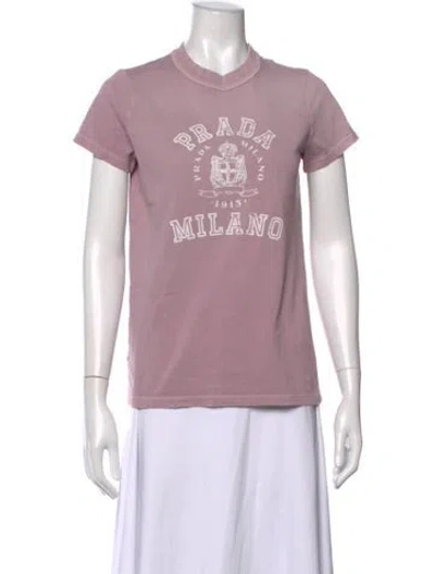 Pre-owned Prada 2025 Graphic Print T-shirt W/ Tags In Purple