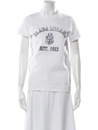 Pre-owned Prada 2025 Graphic Print T-shirt In White