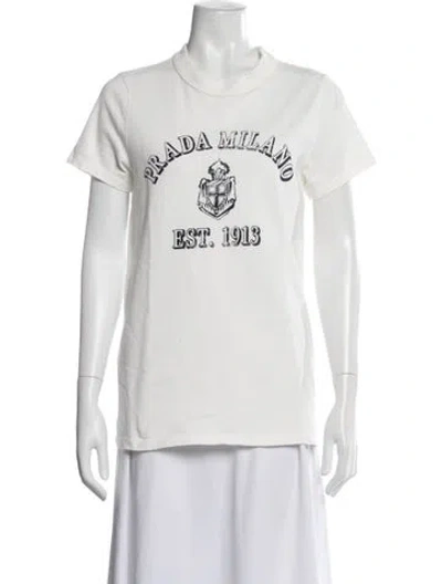 Pre-owned Prada 2025 Graphic Print T-shirt In White