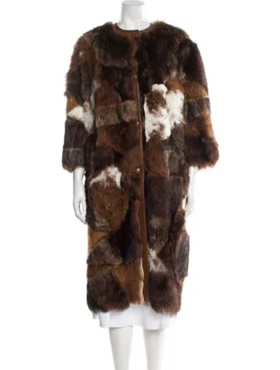 Pre-owned Prada 2025 Lamb Fur Fur Coat In Brown