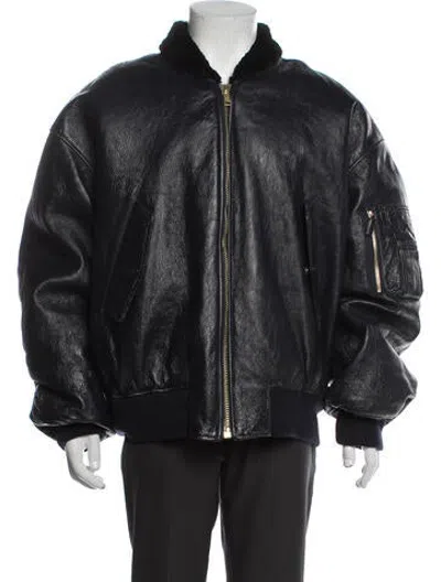 Pre-owned Prada 2025 Lambskin Bomber Jacket In Black