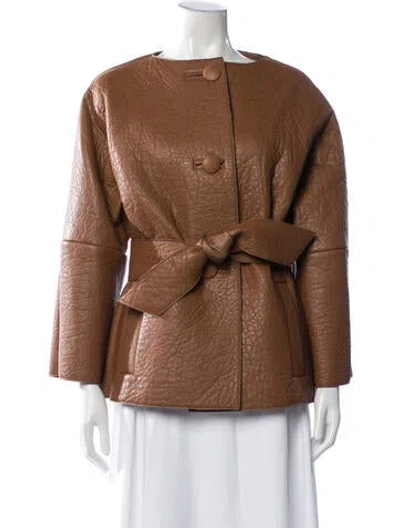 Pre-owned Prada 2025 Lambskin Jacket In Brown