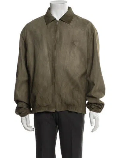 Pre-owned Prada 2025 Lambskin Jacket In Green