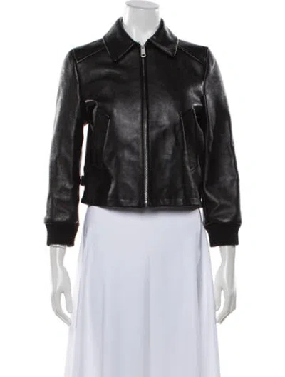 Pre-owned Prada 2025 Leather Jacket In Black