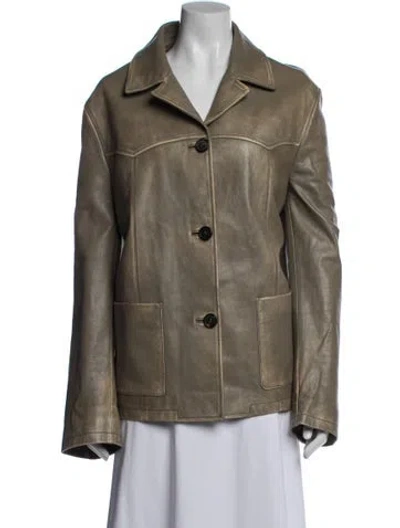 Pre-owned Prada 2025 Leather Jacket In Neutral