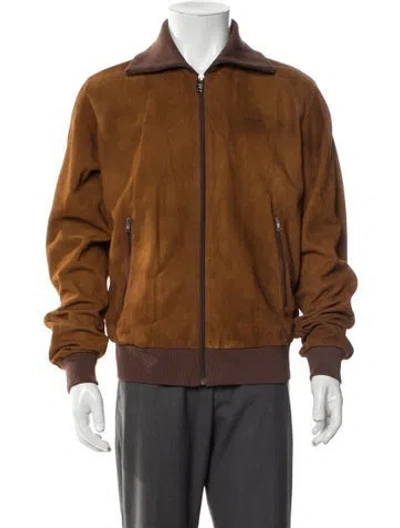 Pre-owned Prada 2025 Leather Jacket W/ Tags In Brown