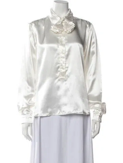 Pre-owned Prada 2025 Long Sleeve Blouse In White
