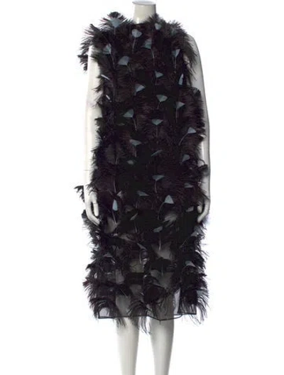 Pre-owned Prada 2025 Midi Length Dress In Black