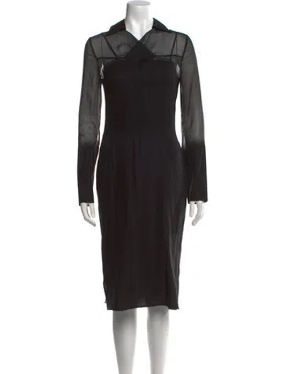 Pre-owned Prada 2025 Midi Length Dress W/ Tags In Black