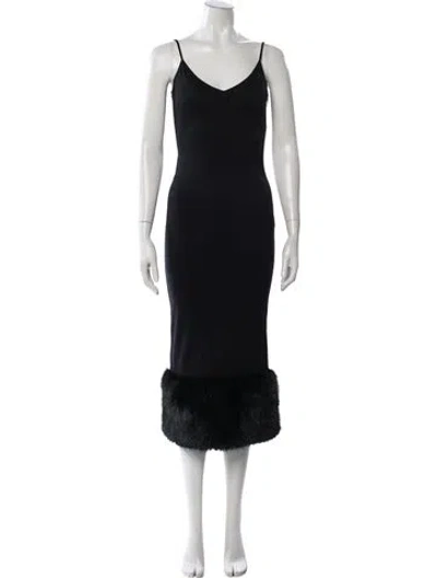 Pre-owned Prada 2025 Midi Length Dress W/ Tags In Black