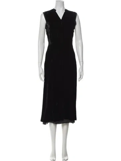 Pre-owned Prada 2025 Midi Length Dress W/ Tags In Black