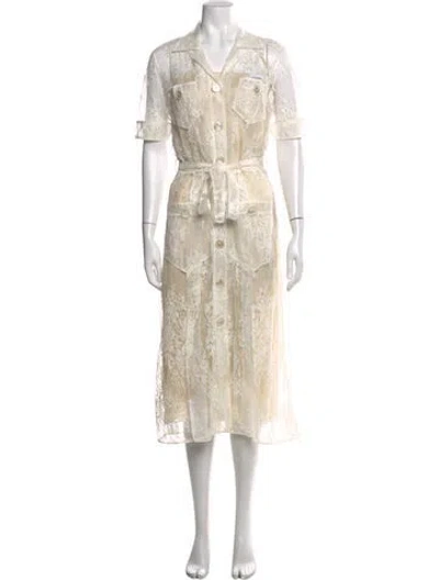 Pre-owned Prada 2025 Midi Length Dress W/ Tags In Neutral