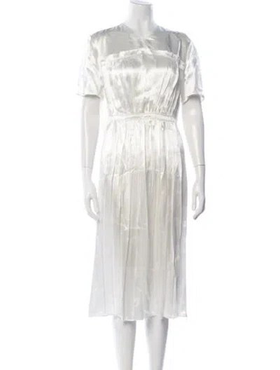 Pre-owned Prada 2025 Midi Length Dress In White