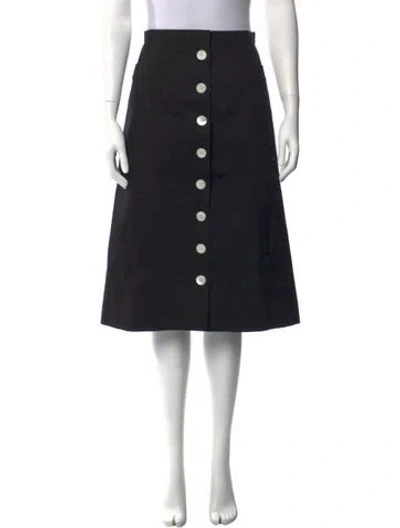 Pre-owned Prada 2025 Midi Length Skirt In Black