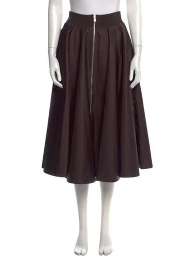 Pre-owned Prada 2025 Midi Length Skirt In Brown