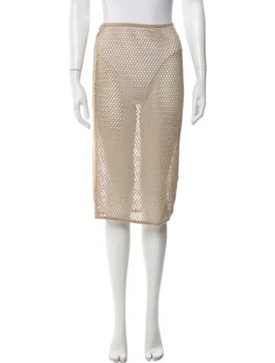 Pre-owned Prada 2025 Midi Length Skirt In Gold