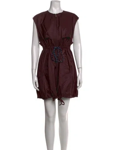 Pre-owned Prada 2025 Mini Dress In Burgundy