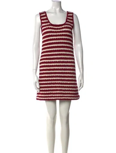 Pre-owned Prada 2025 Mini Dress W/ Tags In Red/white