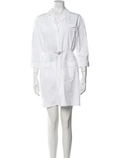 Pre-owned Prada 2025 Mini Dress W/ Tags In White