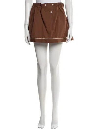 Pre-owned Prada 2025 Mini Skirt In Brown