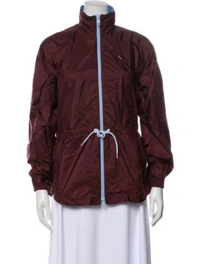Pre-owned Prada 2025 Nylon Jacket In Burgundy