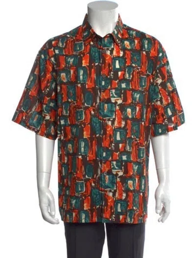 Pre-owned Prada 2025 Printed Shirt In Orange