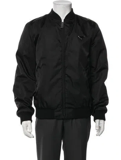 Pre-owned Prada 2025 Re-nylon Bomber Jacket In Black