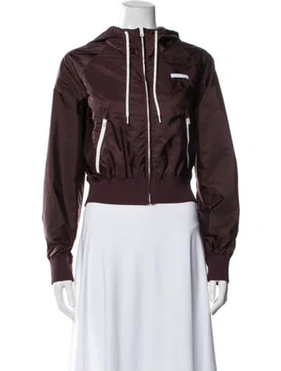 Pre-owned Prada 2025 Re-nylon Bomber Jacket In Burgundy