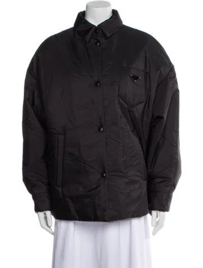 Pre-owned Prada 2025 Re-nylon Coat W/ Tags In Black